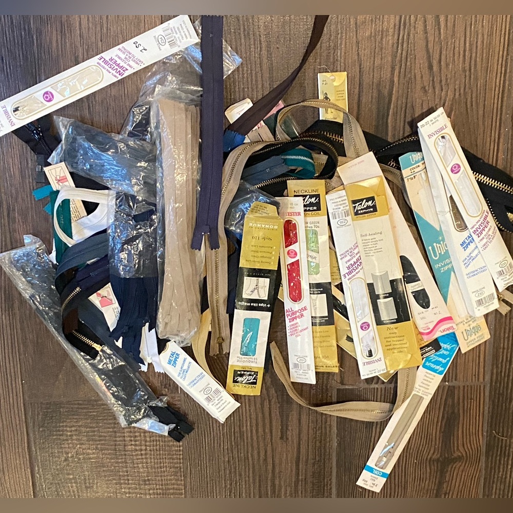 Assorted Vintage Zipper Collection-NWT- Lot of 75+